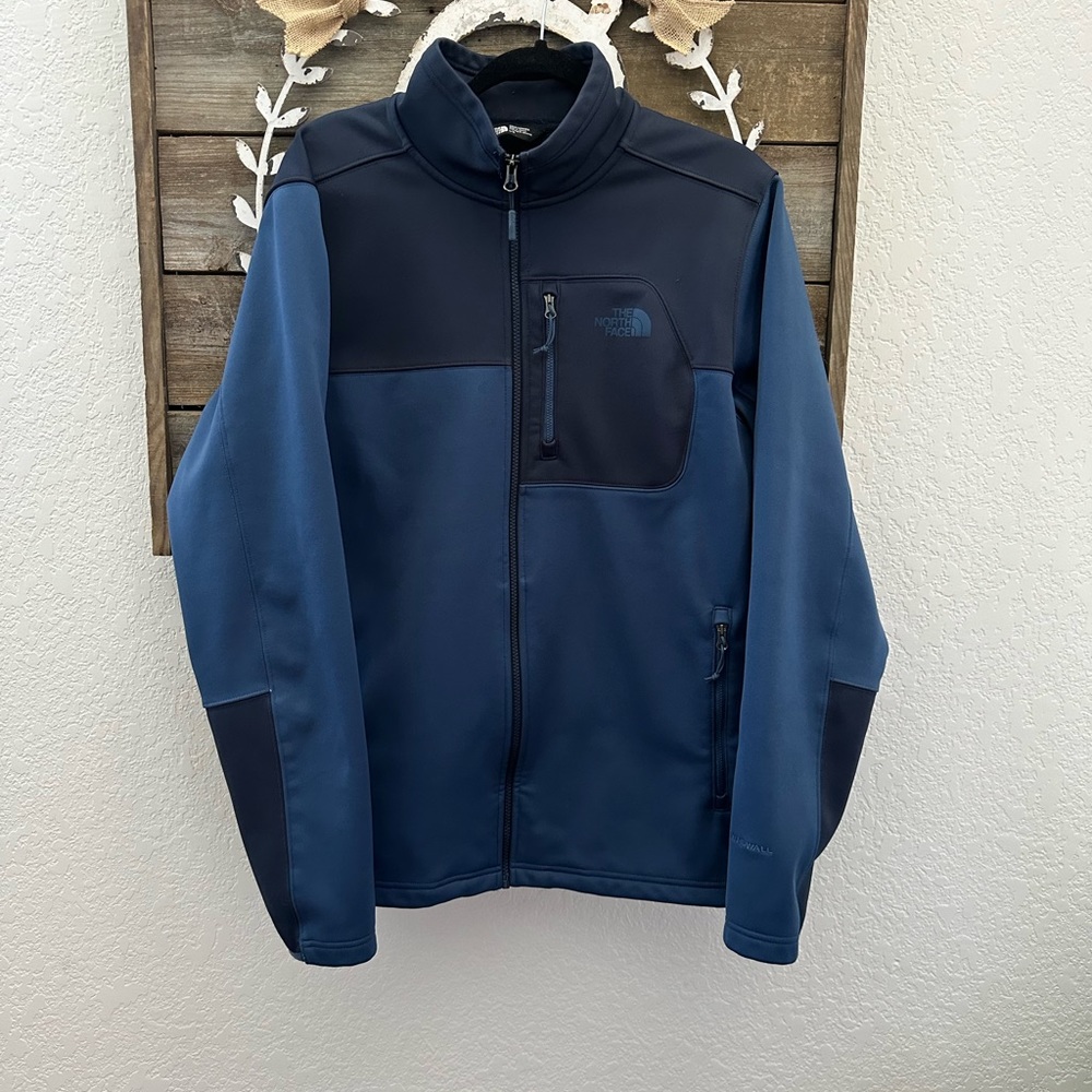 The North Face hyvent blue full zip fleece lined jacket men’s size L